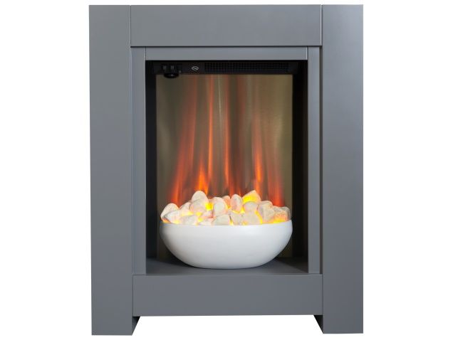 Adam Monet Fireplace Suite In Grey With Electric Fire, 23 Inch