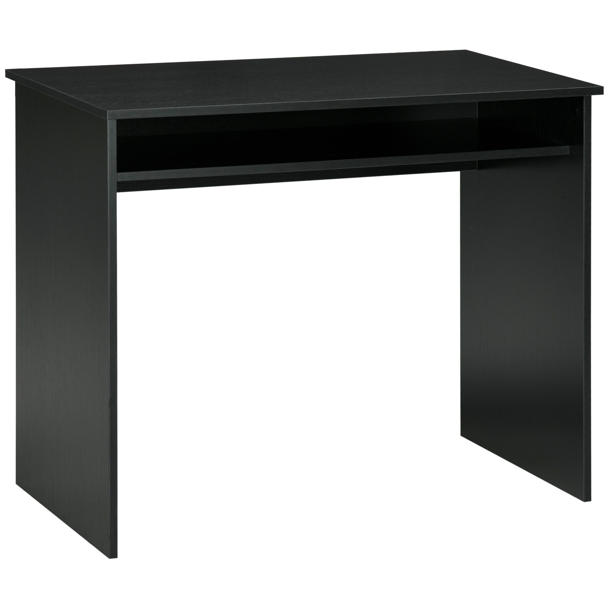 Homcom Computer Writing Desk With Storage Compartment Workstation Learning Center For Home Office 90W X 50D(Cm) - Black