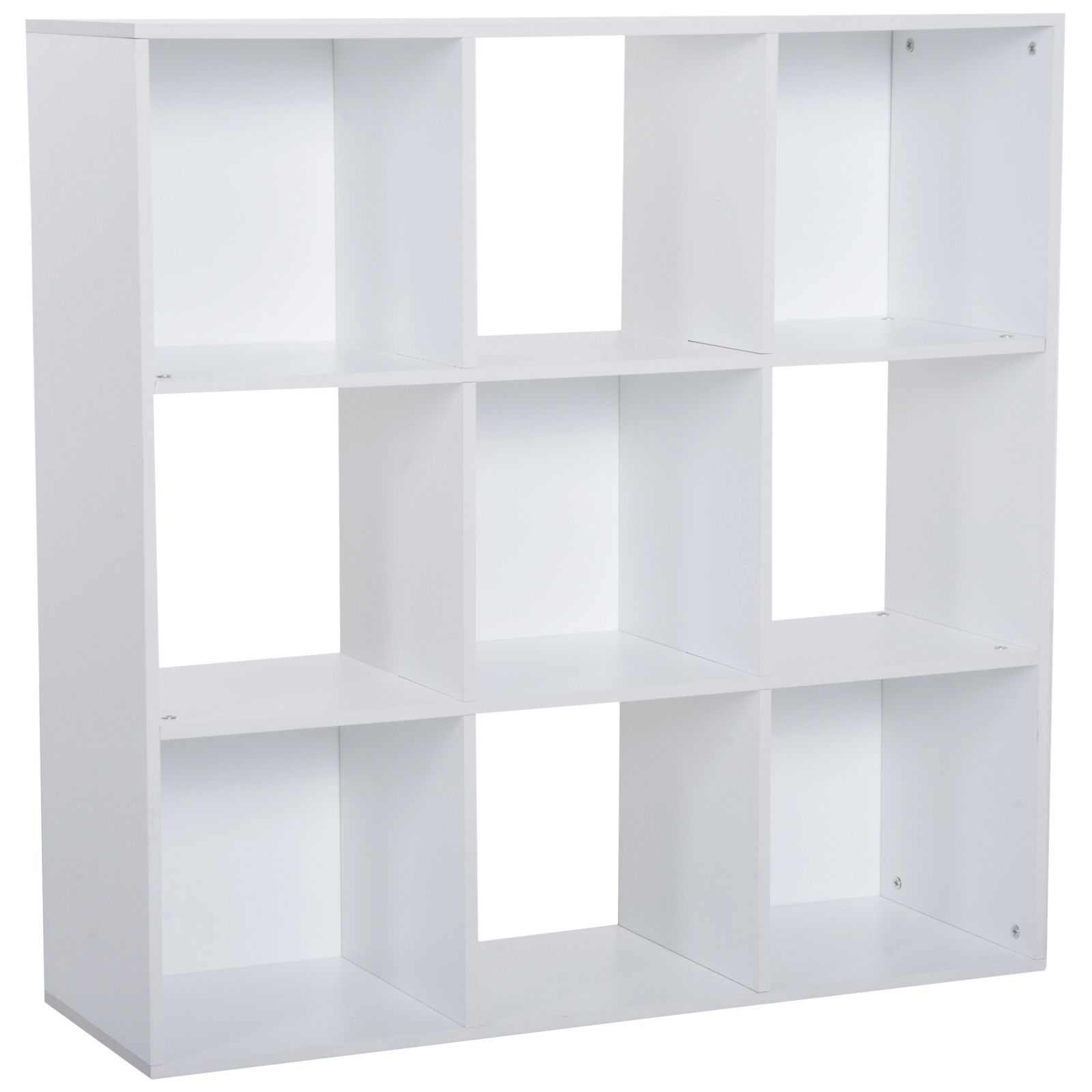 Homcom 3-Tier 9 Cubes Storage Unit Particle Board Cabinet Bookcase Organiser Home Office Shelves White