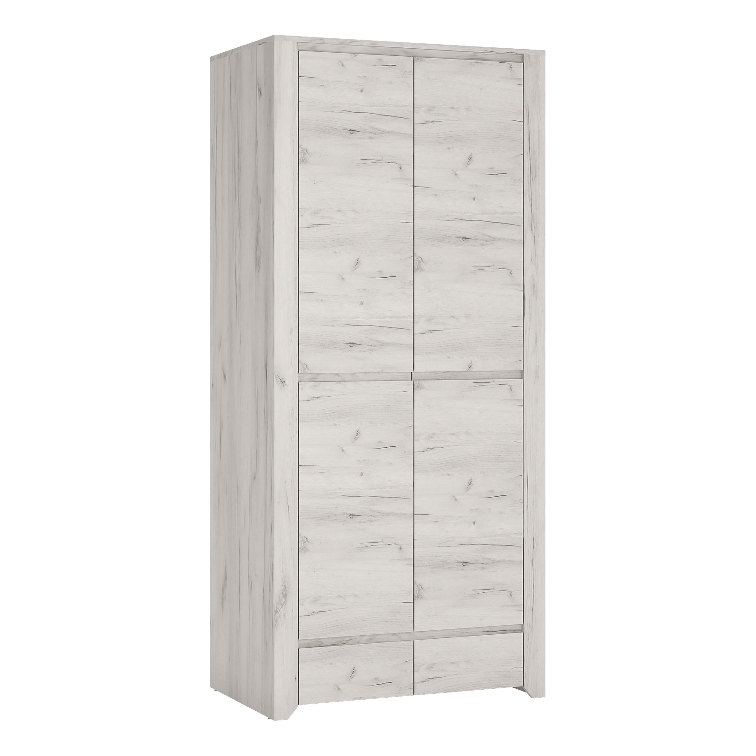 Angel 2 Door 2 Drawer Fitted Wardrobe In White Craft Oak