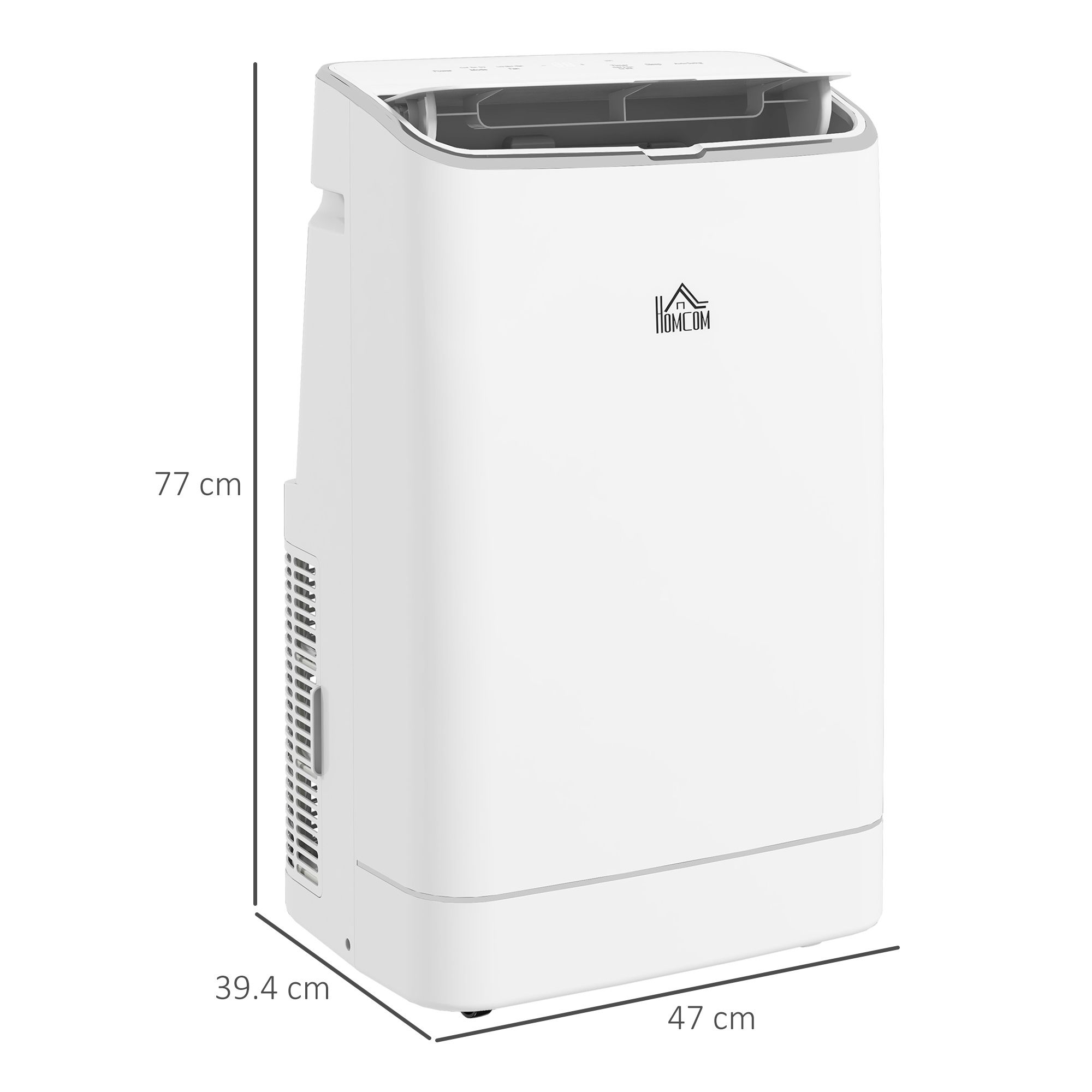 Homcom 14,000 Btu Mobile Air Conditioner, Smart Home Wifi Compatible, With Heater, Cooler, Dehumidifier, Fan, 24h Timer