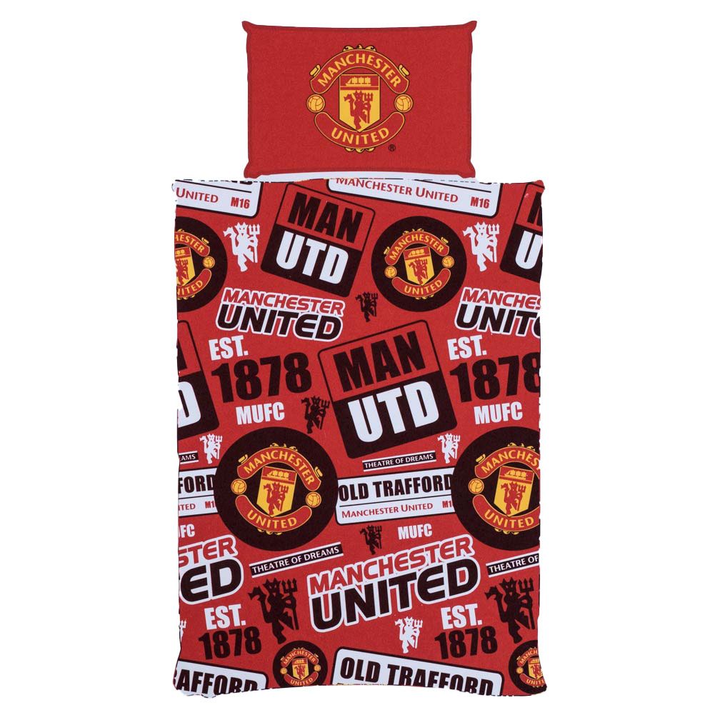 Manchester United Fc Patch Single Duvet Set