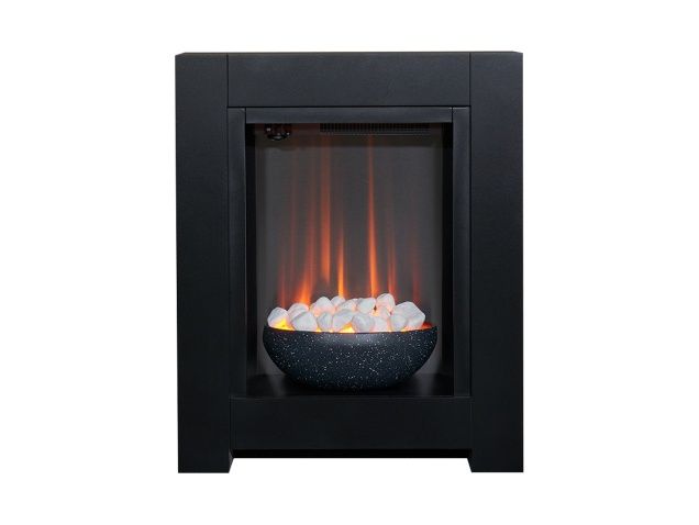 Adam Monet Fireplace Suite In Black With Electric Fire, 23 Inch