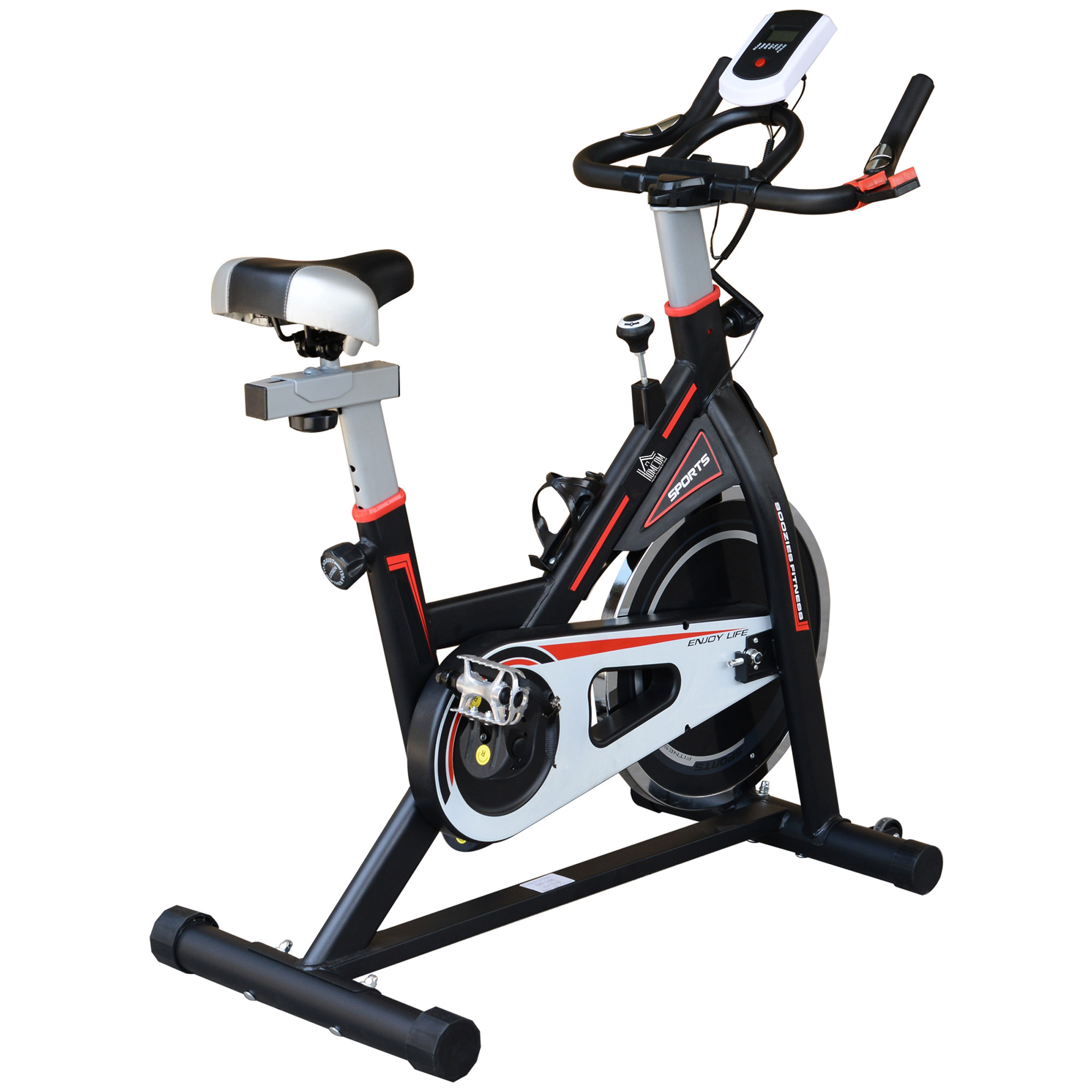 Homcom Belt-driven Exercise Bike With Lcd Display-black