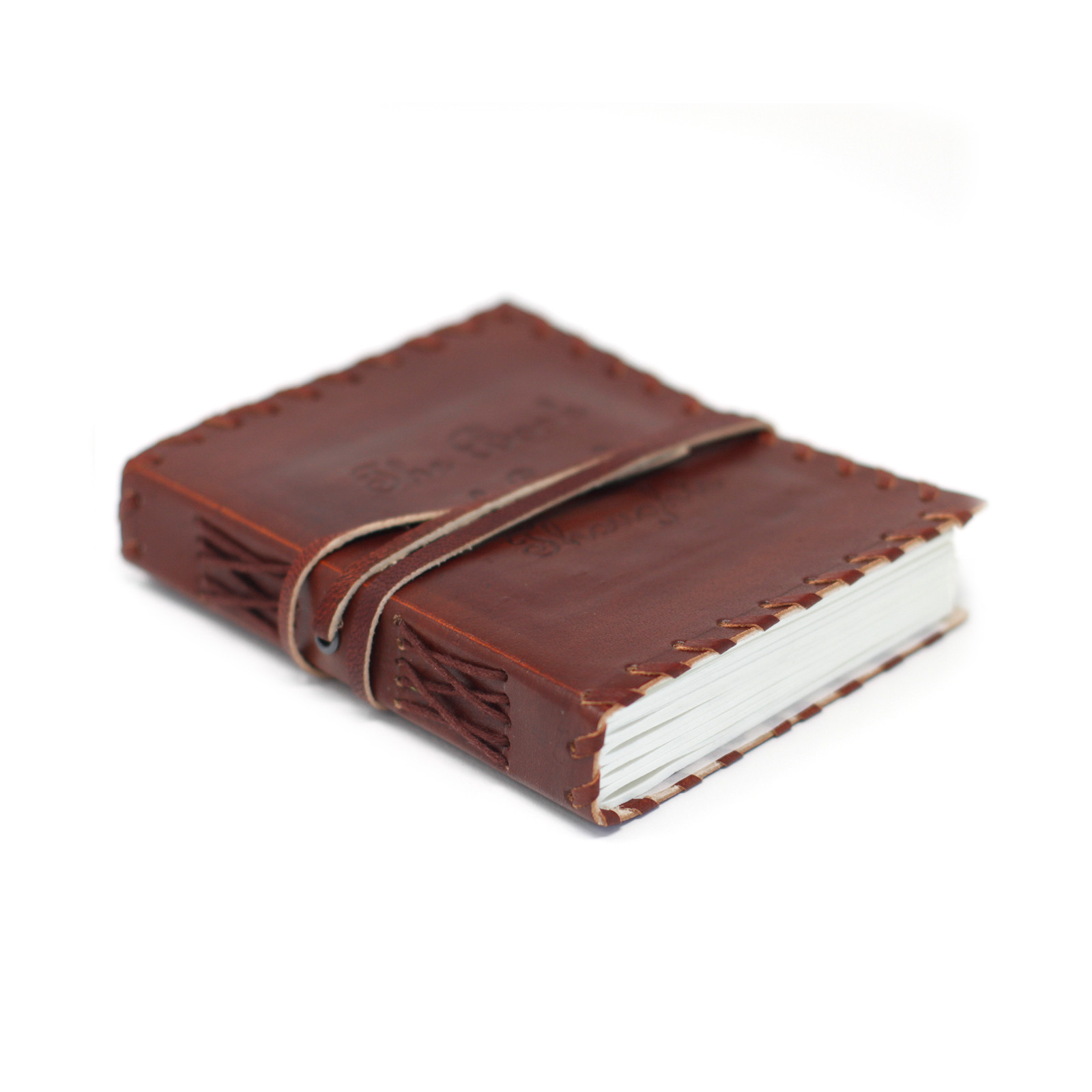 Leather Book Of Thoughts With Wrap Notebook (6x4")