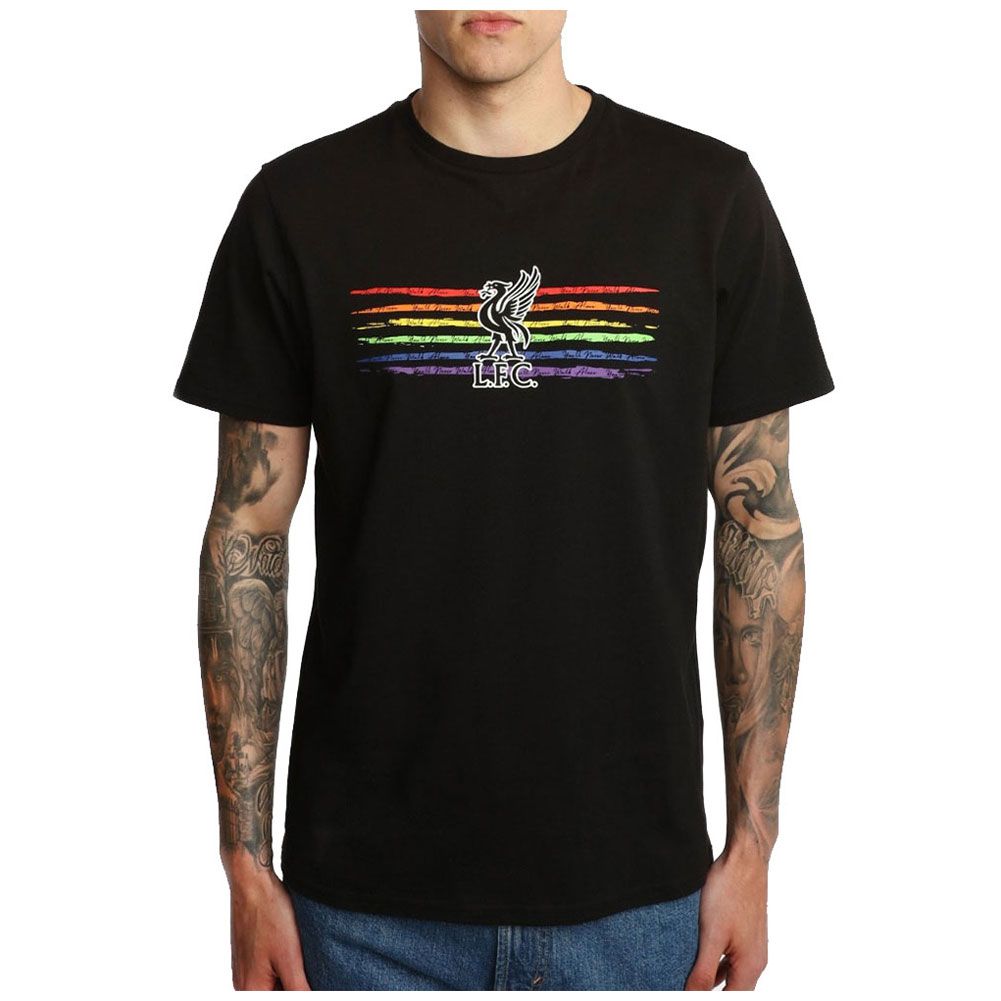 Liverpool Fc Liverbird Pride T Shirt Mens Black Small