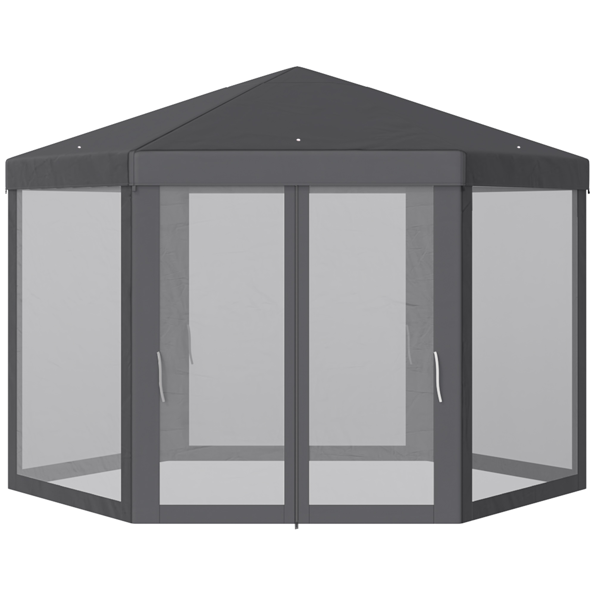 Outsunny 4m Canopy Rentals, Netting Party Tent Patio Canopy Outdoor Event Shelter For Activities, Shade Resistant, Grey