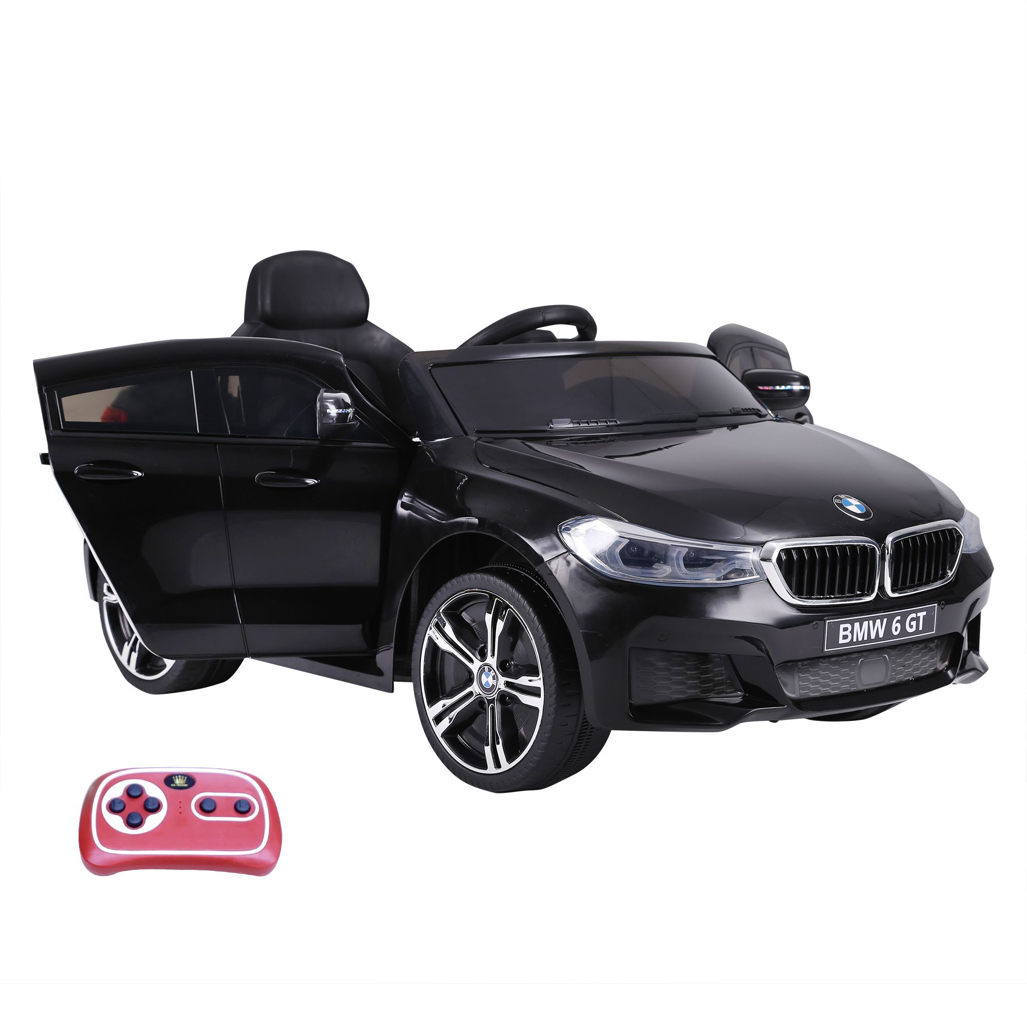 Homcom Kids Electric Ride On Car 6v Licensed Bmw 6gt W/ Remote-black