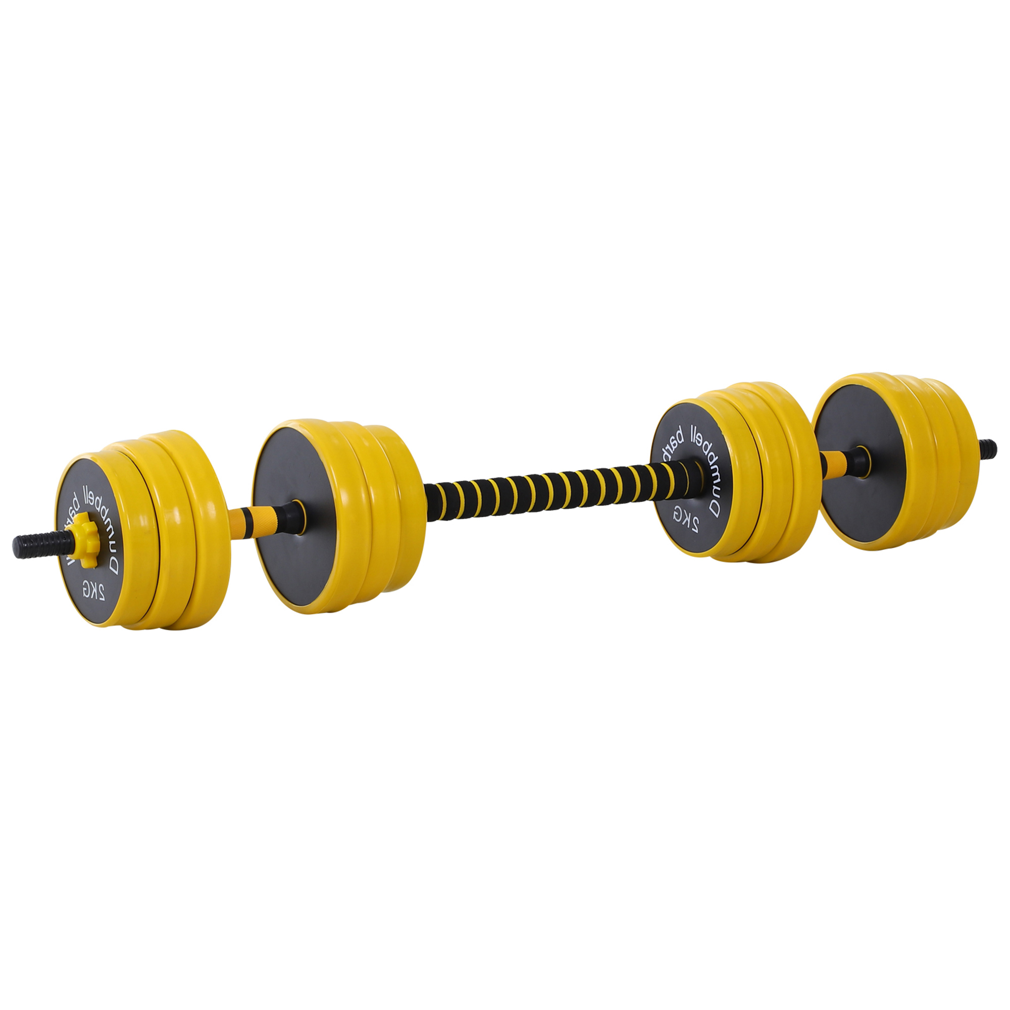 Homcom 30kg Dumbbell & Barbell Adjustable Set Plate Bar Clamp Rod Home Gym Sports Area Exercise Ergonomic