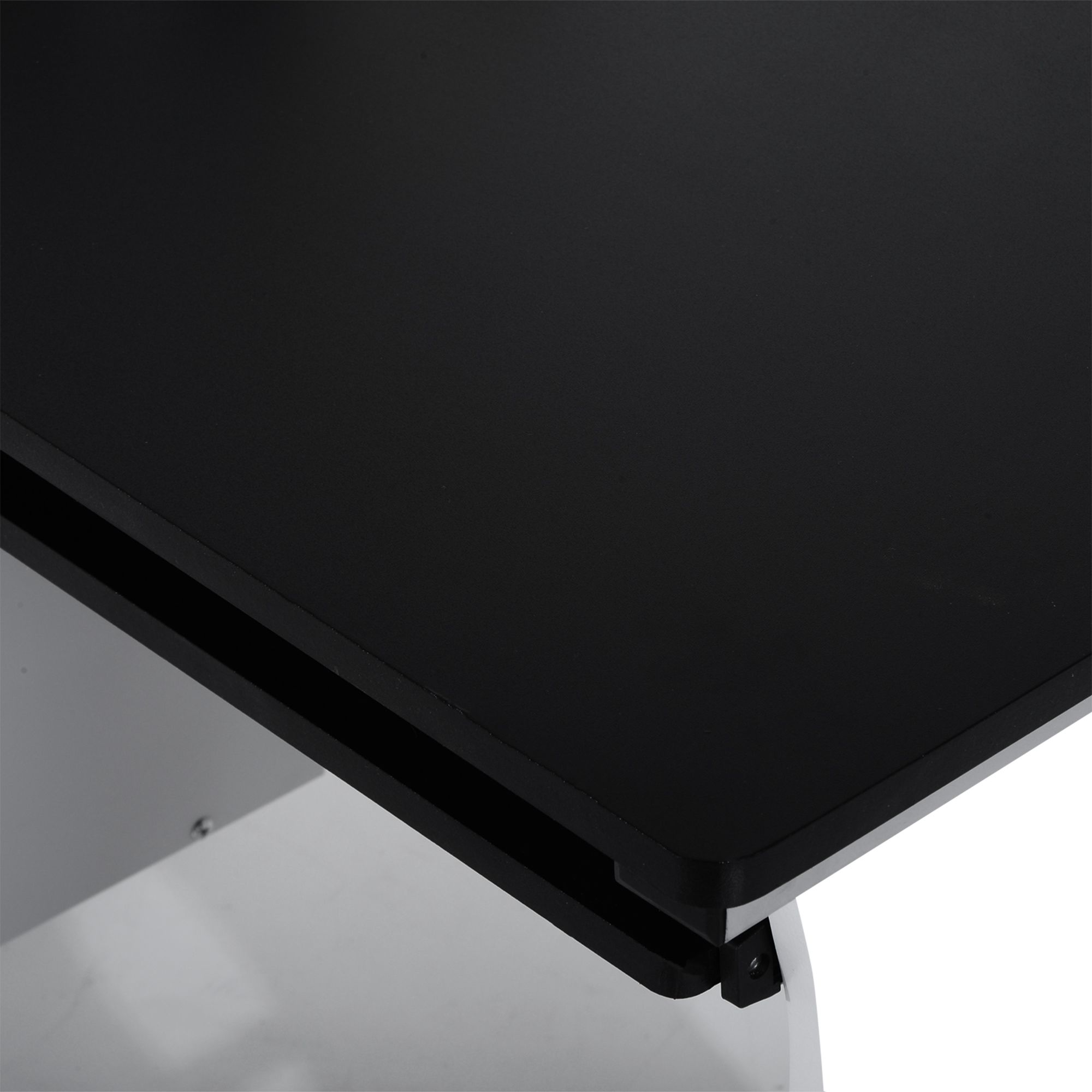Homcom Computer Desk With Sliding Keyboard Tray Storage Drawers And Host Box Shelf Home Office Workstation (Black)