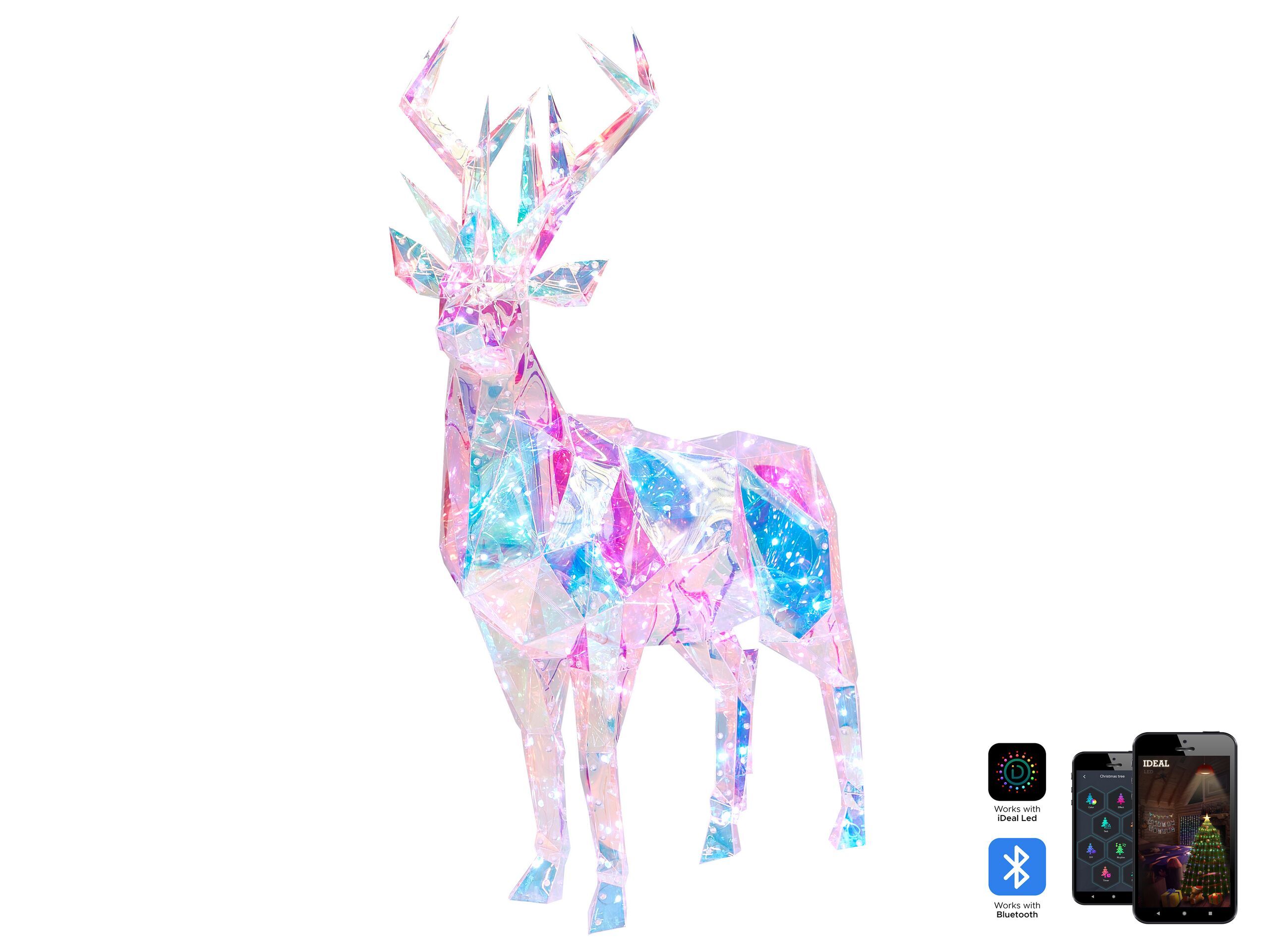 Outdoor Smart Led Decoration Multicolour Iridescent Lighted Reindeer Led Lights App Control Bluetooth Beliani