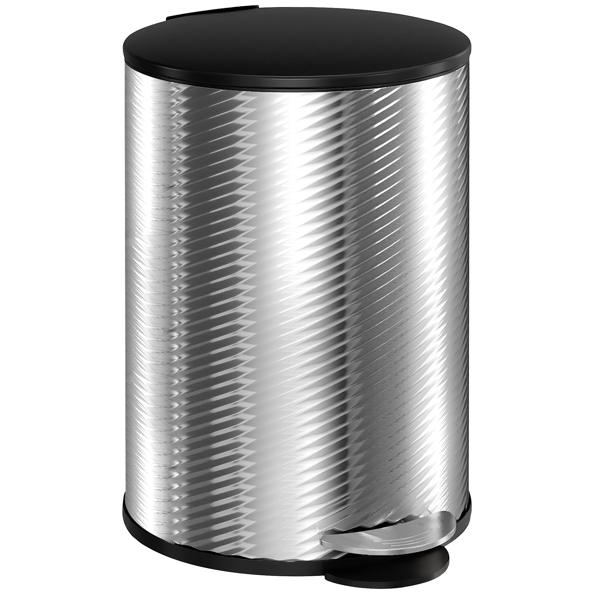 Homcom 20 Litre Kitchen Bin, Stainless Steel Pedal Bin With Soft-close Lid, Fingerprint Proof Cylindrical Rubbish Bin With Foot Pedal And Removable In