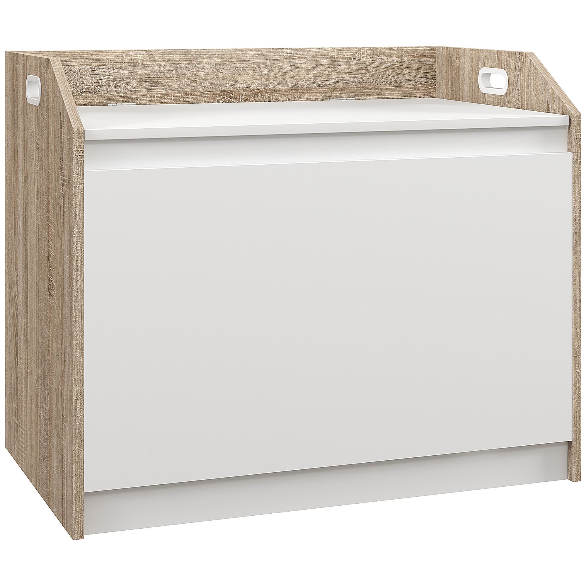 Homcom Storage Ottoman, Modern Storage Box With Lift Top And Hidden Space For Entryway, Living Room, Play Room, White