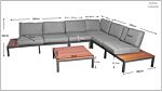 Aspen 6 Seat Modular Set 1 Coffee Table, 2x End Pieces, 1x Corner Piece, 3x Middle Chairs