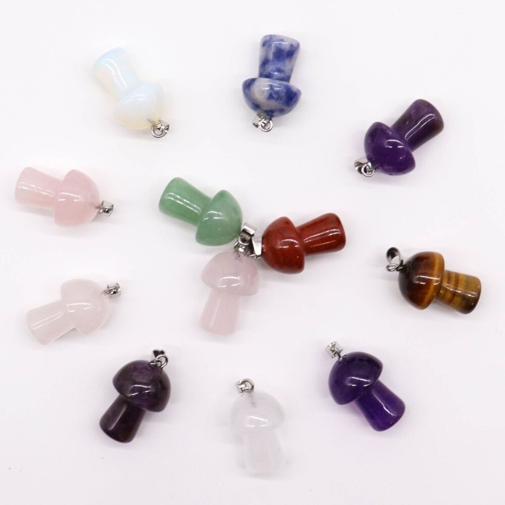 Gemstone Mushrooms Pendant 20x15mm