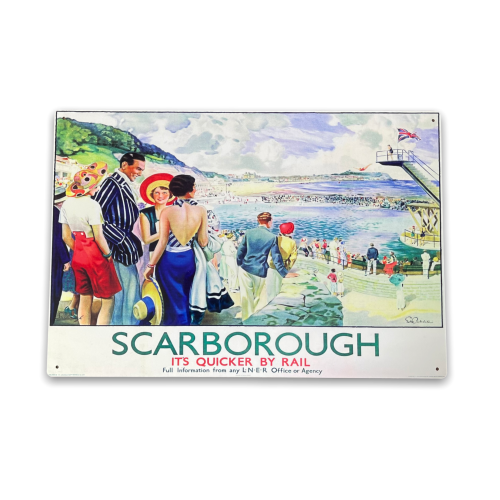 Vintage Metal Sign - British Railways Retro Advertising, Scarborough