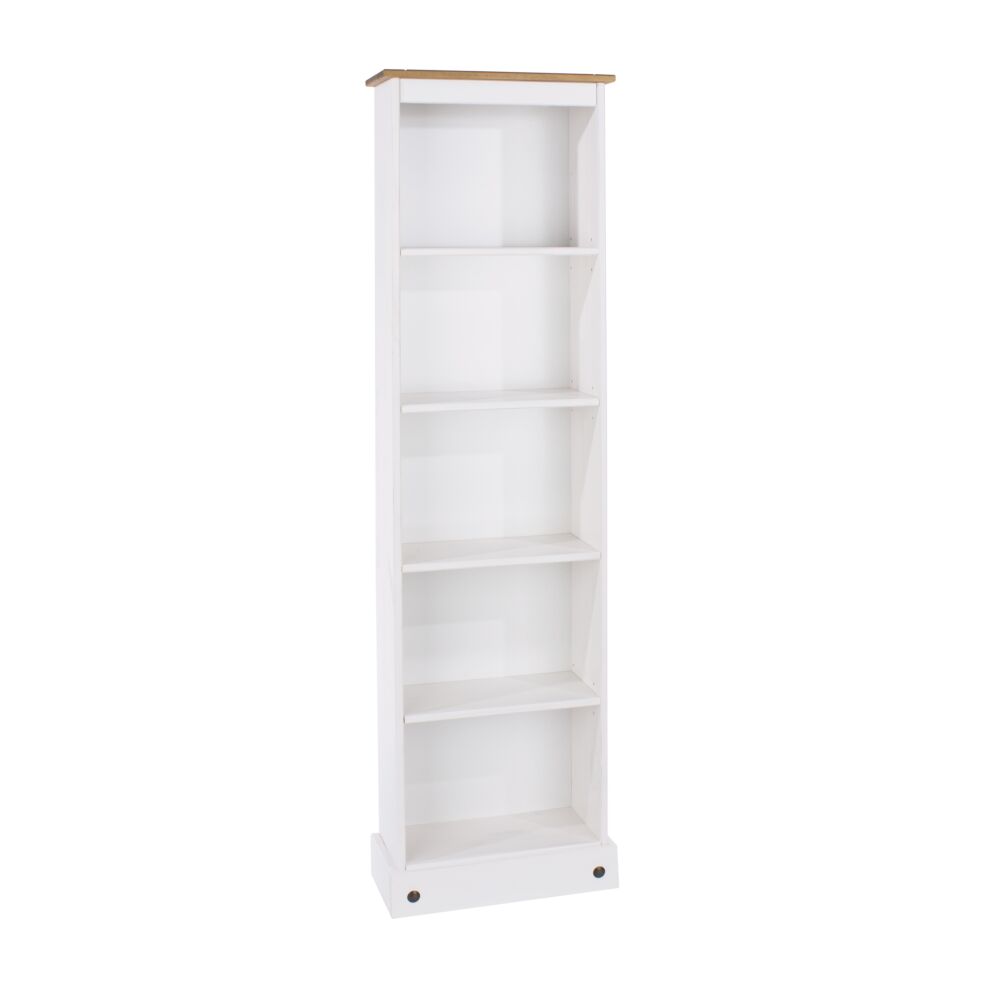 Corona White Tall Narrow Bookcase