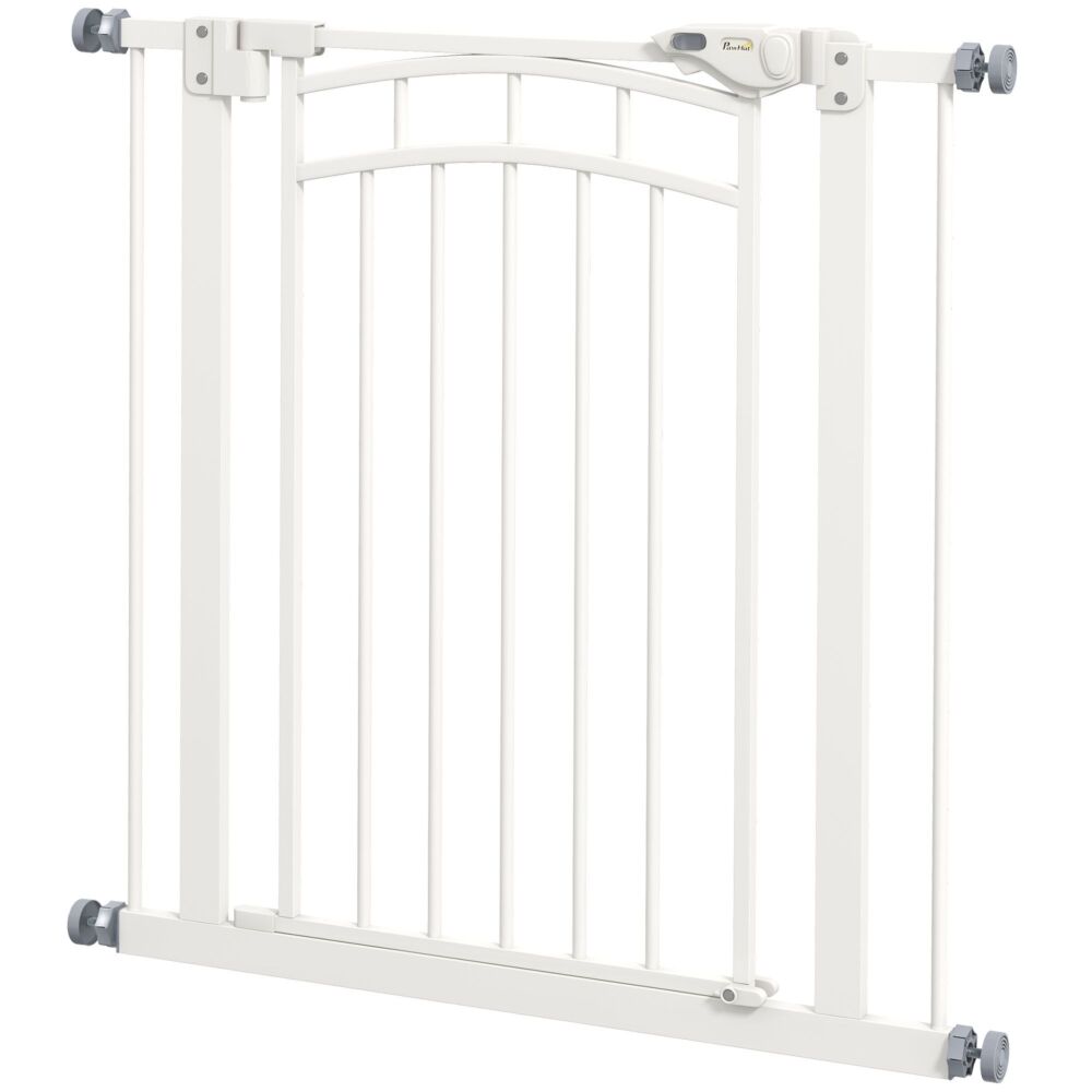 Pawhut Pressure Fit Stair Gate, Dog Gate W/ Auto Closing Door, For Small, Medium Dog, Easy Installation, For 74-80cm Opening