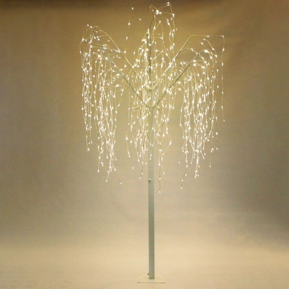 Weeping Willow Tree - White- 240cm - Warm White