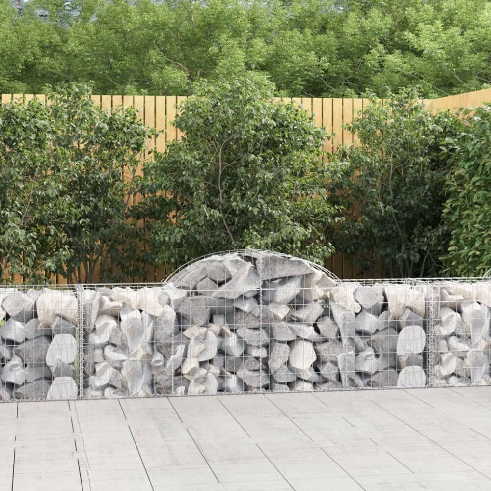 Vidaxl Arched Gabion Baskets 6 Pcs 200x50x60/80 Cm Galvanised Iron