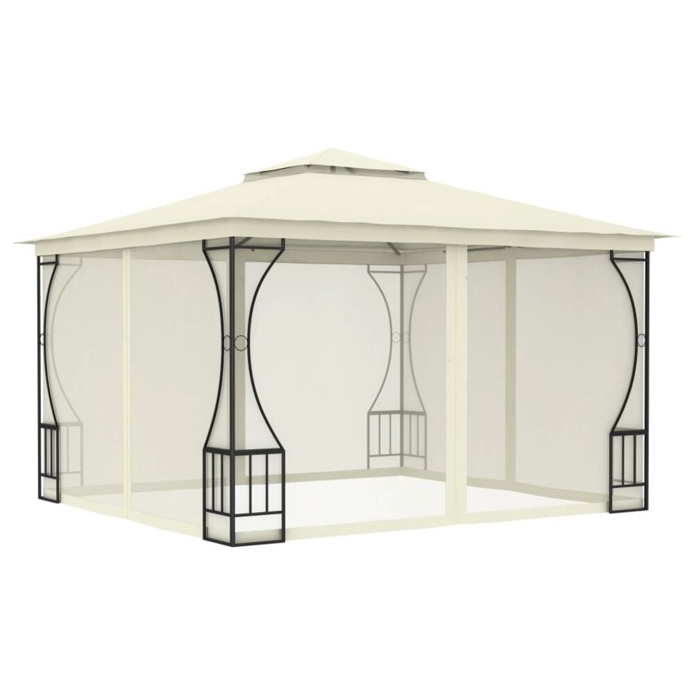 Vidaxl Gazebo With Nets 300x300x265 Cm Cream