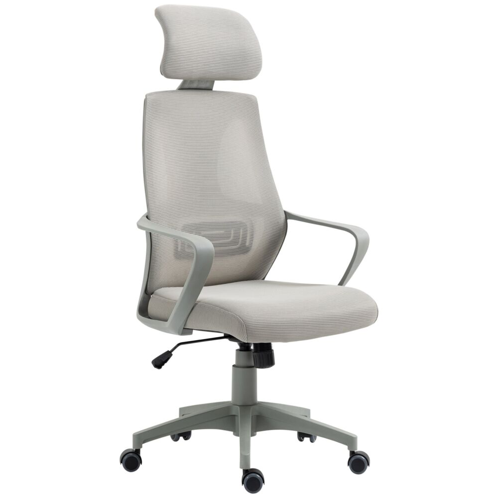 Vinsetto Ergonomic Office Chair W/ Wheel, High Mesh Back, Adjustable Height Home Office Chair - Grey