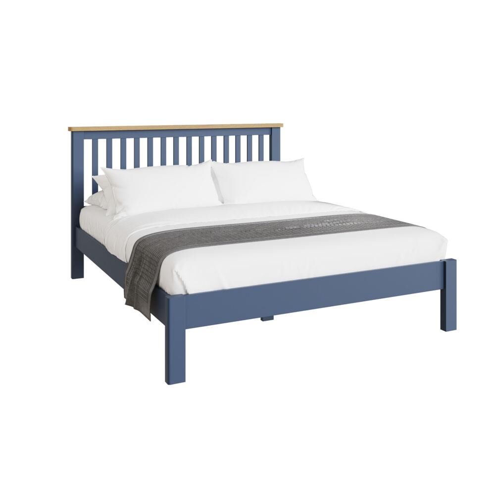 King Size Bed Frame Blue/light Oak