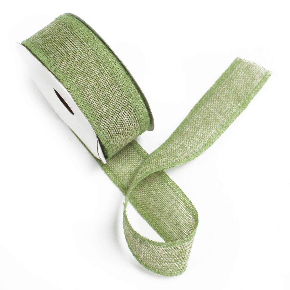 Natural Texture Ribbon 38mm X 20m - Moss