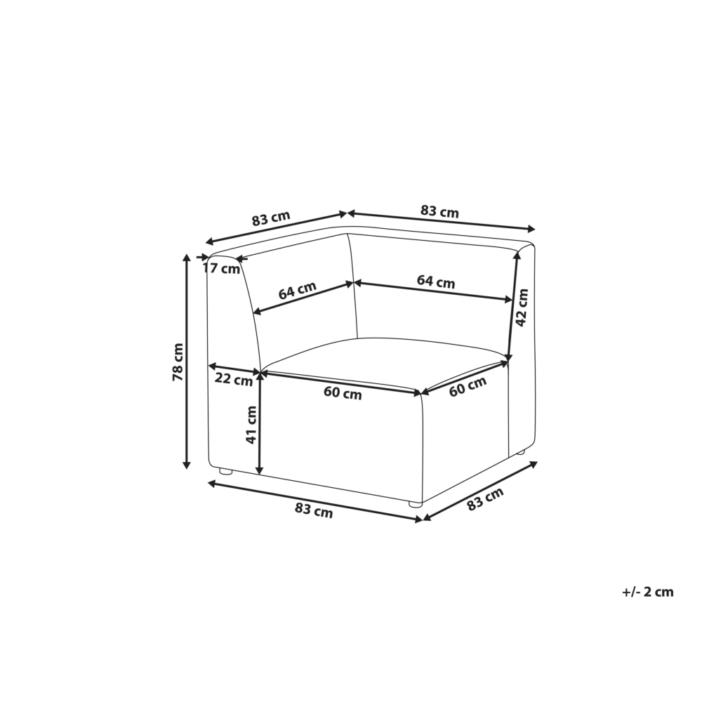 Corner Section Dark Green Corduroy 1-seat Jumbo Cord Sofa Module Modern Single-seat Beliani