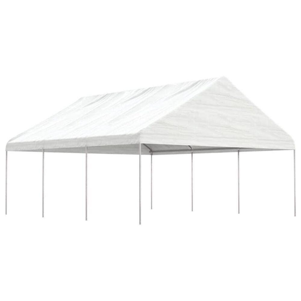 Vidaxl Gazebo With Roof White 6.69x5.88x3.75 M Polyethylene