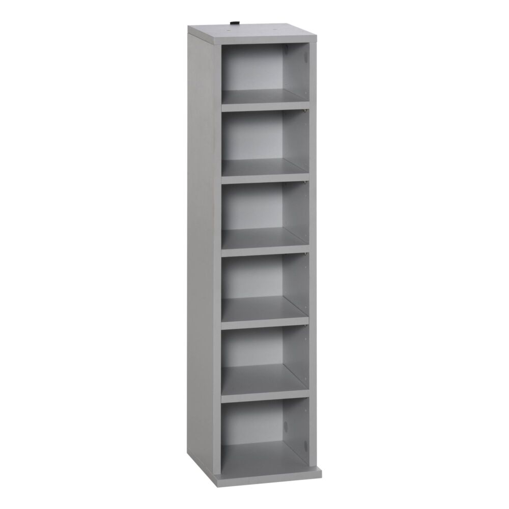 Homcom 204 Cd Media Display Shelf Unit Set Of 2 Blu-ray Dvd Tower Rack W/ Adjustable Shelves Bookcase Storage Organiser, Grey