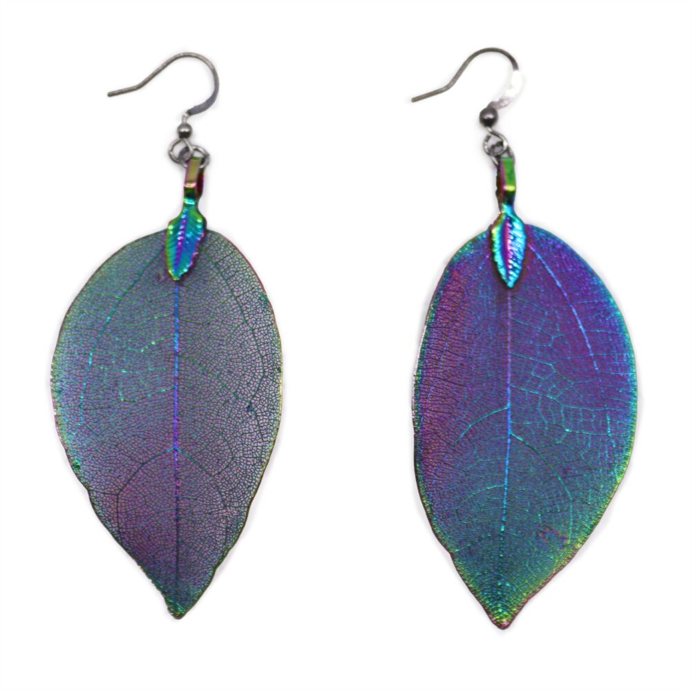 Earrings - Bravery Leaf - Multi- Coloured