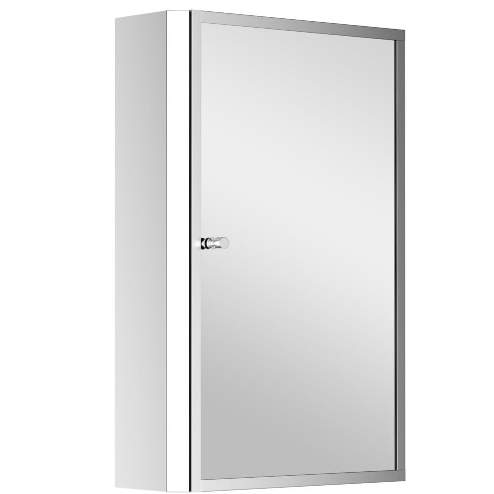 Homcom 60l X 40w X 13t Cm Stainless Steel Wall Mirror Cabinet-silver