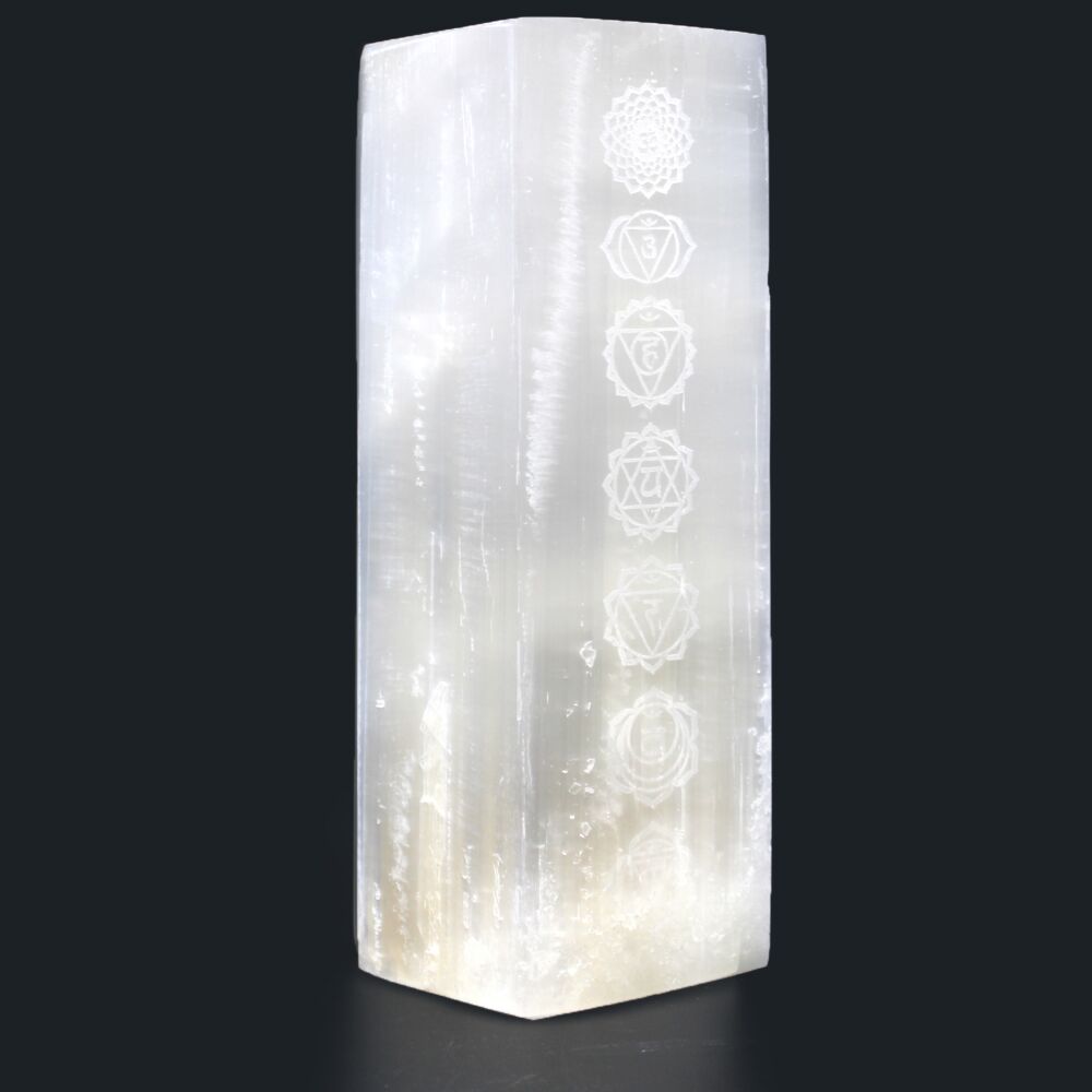 Selenite Block Lamp - Chakra Lamp