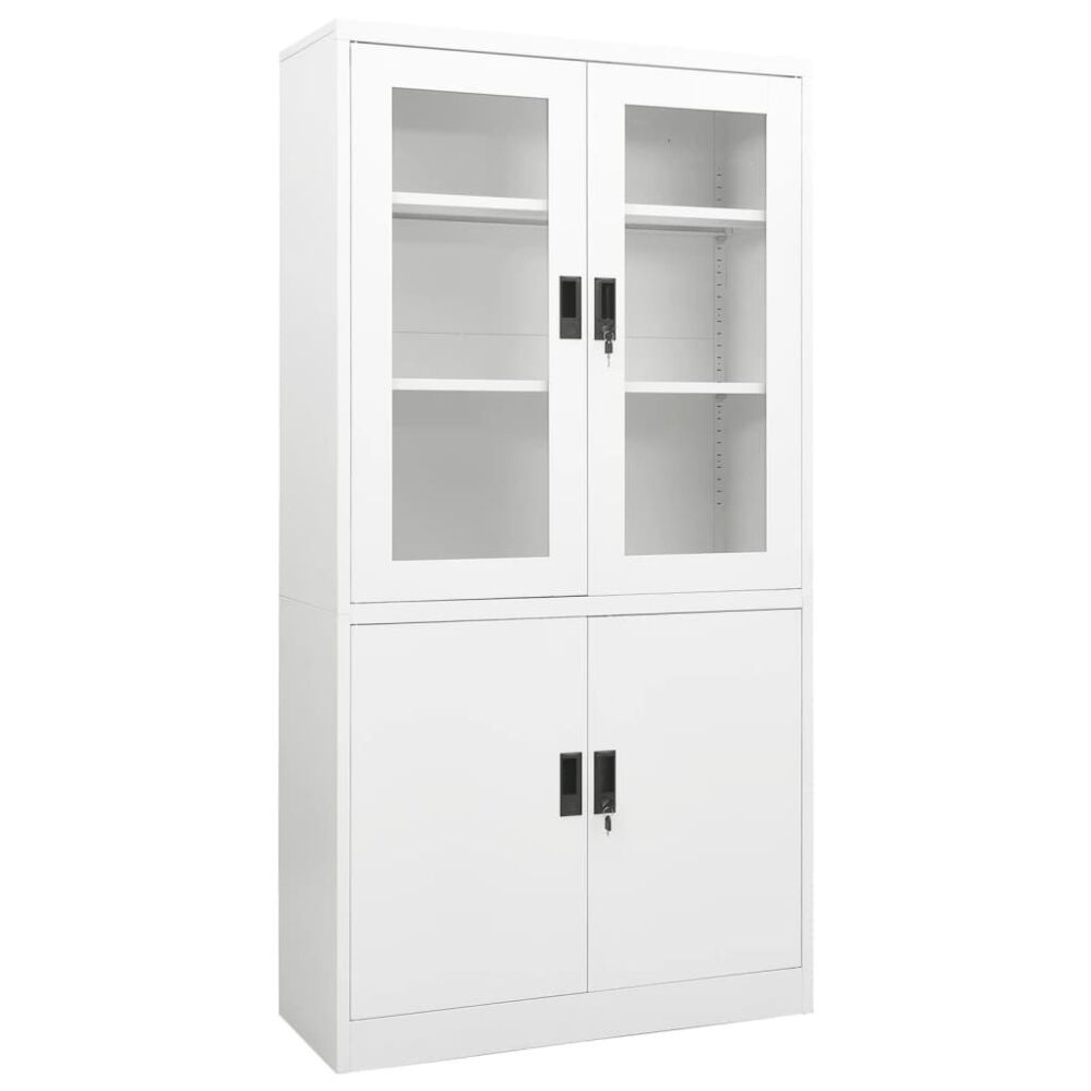 Vidaxl Office Cabinet White 90x40x180 Cm Steel