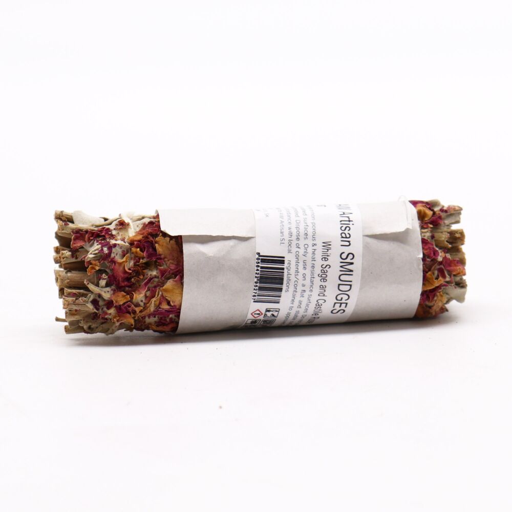 Smudge Stick - White Sage And Castile Rose