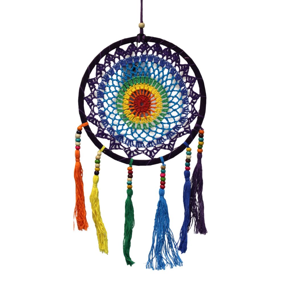 Small Dreamcatcher (22x56cm) - Vivid Rainbow