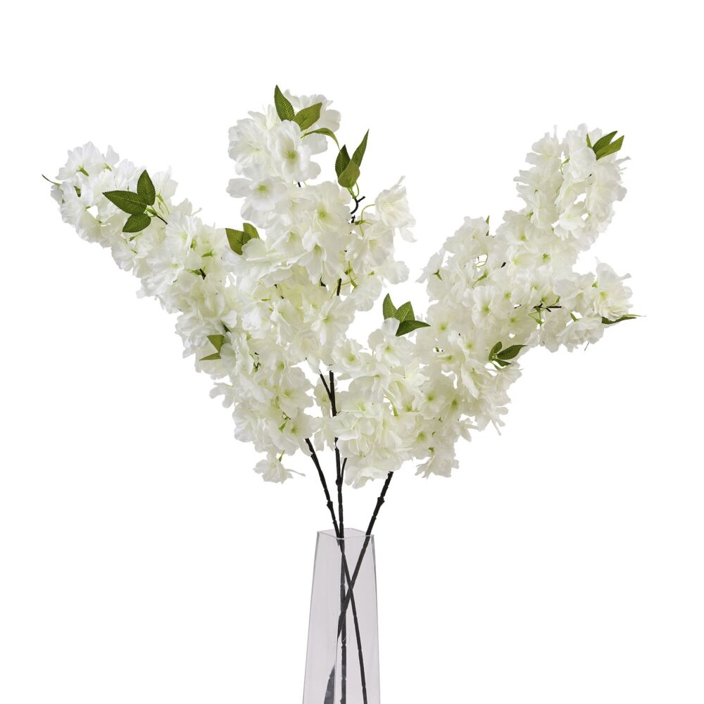 Large White Full Cherry Blossom Stem