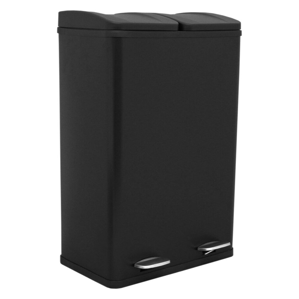 60l Dual Pedal Bin In Black