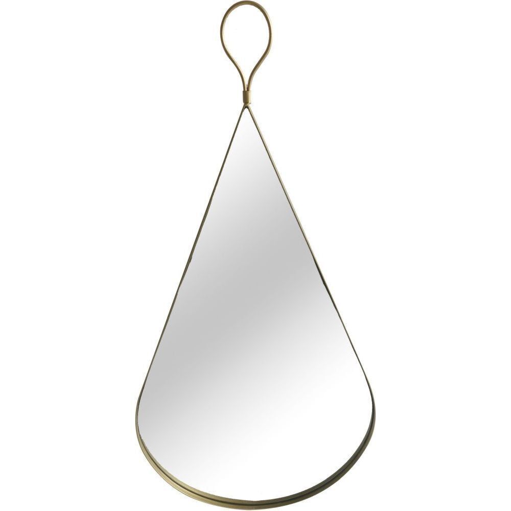 Gold Mirror With Brown Leather Hanging Strap
