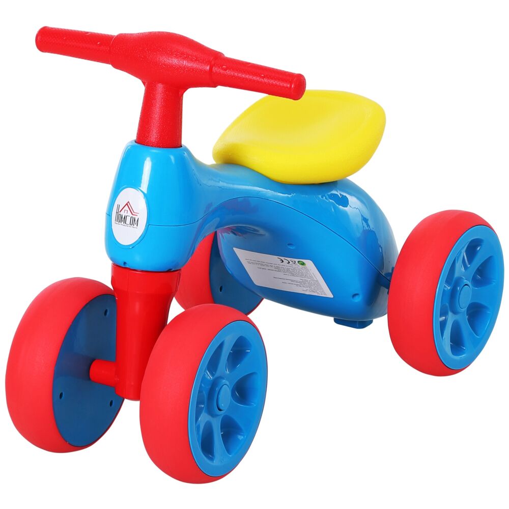 Homcom Toddler Training Walker Balance Ride-on Toy With Rubber Wheels Blue