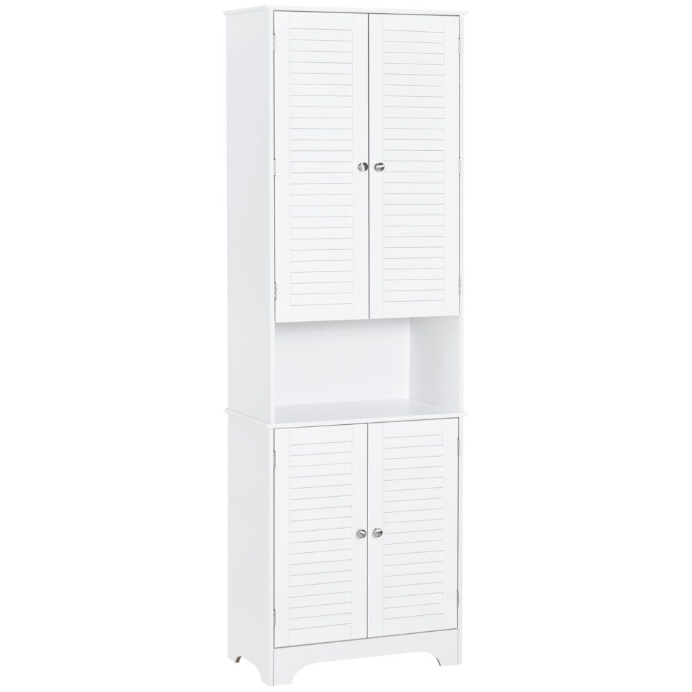 Homcom Mdf Freestanding 6-tier Bathroom Storage Cabinet White