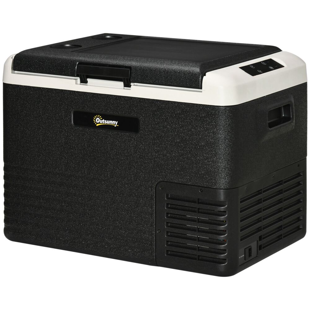 Outsunny 40l Car Refrigerator, Portable Compressor Car Fridge Freezer, Electric Cooler Box With 12/24v Dc And 110-240v Ac, Down To -20℃