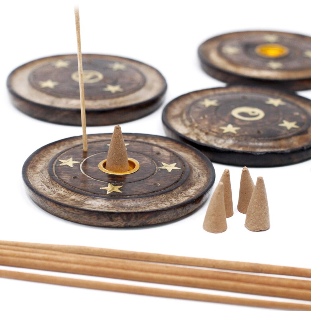 Mango Wood Disc 10cm (cone & Incense)