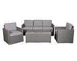 Berlin Grey 3 Seater Sofa, 2 Armchairs & Table