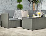 Berlin Grey Corner Lounging Set - 3 Seater & 2 Seater Sofa, Table, 1pc Armless Chair