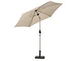 Ivory 2.5m Crank And Tilt Parasol Brushed Aluminium Pole (38mm Pole, 6 Ribs) This Parasol Is Made Using Polyester Fabric Which Has A Weather-proof Coating & Upf Sun Protection Level 50