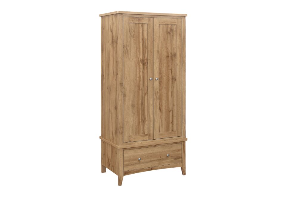 Hampstead 2 Door 1 Drawer Wardrobe Oak