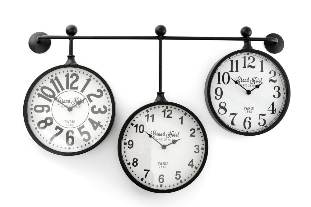 Metal Wall Clocks Set Of 3 Hanging