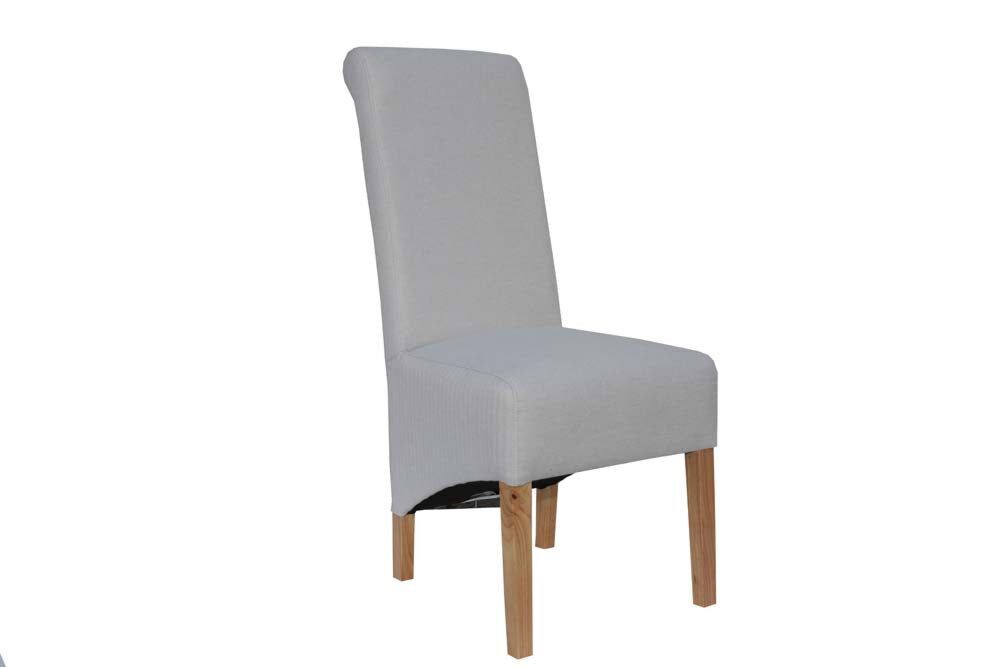 Scroll Back Fabric Chair Natural/oak